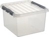 Boîte de rangement Sunware Q-Line - 26L - Plastique - Transparent / Gris