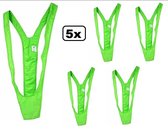 5x Mankini fluor groen