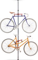 relaxdays Fiets ophangsysteem, rek voor 2 fietsen, standaard, fietsenhouder, 240-300 cm.