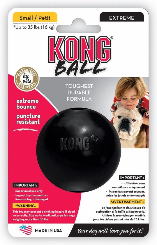 Kong Extreme Bal – Hondenspeelgoed – Zwart – S