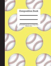 Composition Book 100 Sheet/200 Pages 8.5 X 11 In.-College Ruled Baseball-Yellow