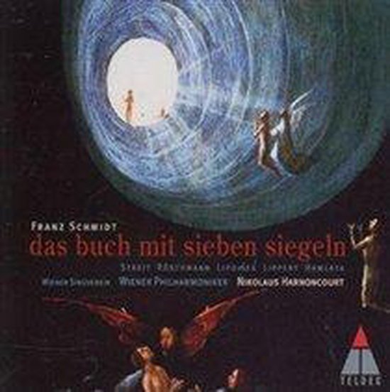 CD-hoes met een schilderij van engelachtige figuren die opstijgen naar een lichtgevende tunnel, met tekst in het rood en wit.