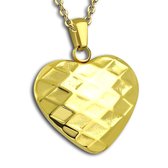 Amanto Ketting Djordy Gold - 316L Staal - Hartje - 25x25mm - 50cm