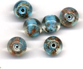 36 Stuks Hand-made Jewelry Beads - Rond - Transparant Turquoise