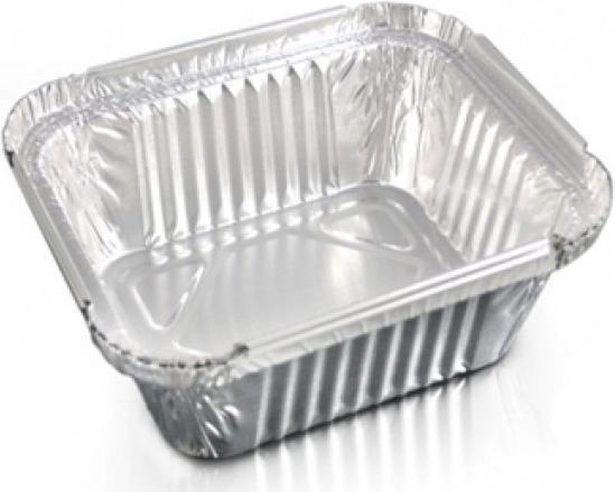 Aluminium rechthoekige voedsel containers, 250 ml - verpakking van 10 containers