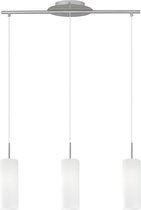 EGLO Troy 3 - Lampe à suspension - 3 Lumières - Nickel-Mat - Laqué Wit