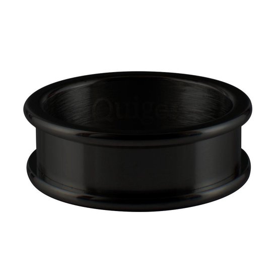 Quiges Stapelring Ring - Basisring  - Dames - RVS zwart - Maat 19 - Hoogte 6mm