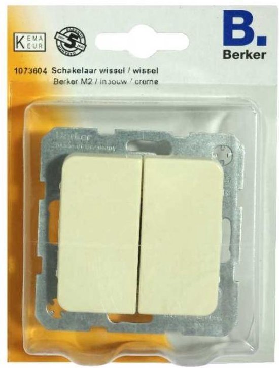 BERKER M2 dubbele wisselschakelaar - Inbouw - Crème | bol.com