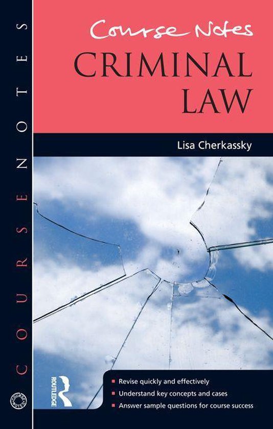 Course Notes - Course Notes: Criminal Law - cover