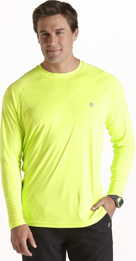 Coolibar - UV-beschermend longsleeve sport shirt heren - lime | bol.com