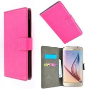Samsung galaxy s6 edge plus hoesje book style wallet case P roze