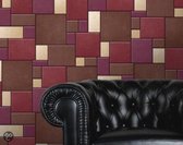 Dutch Wallcoverings - Schuimvinyl tegels - rood/bruin