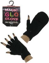 Vingerloze handschoen zwart met kapje