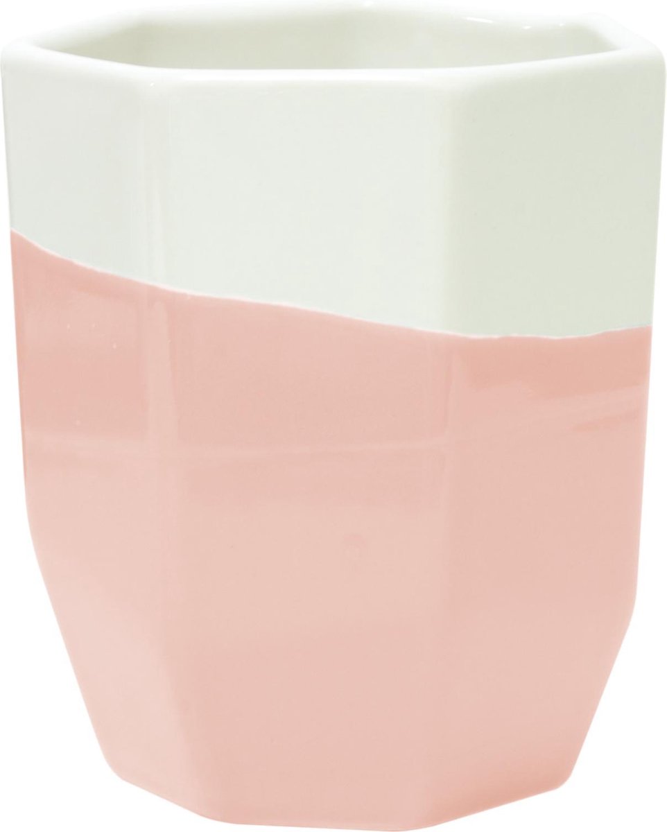 TAK Design Geo Dip Beker - Aardewerk - Ø8,5 x 10 cm - Roze