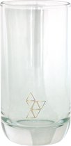 TAK Design Drinkglas Triangle Hoog - Glas - Ø6,5 x 12,5 cm - Goud