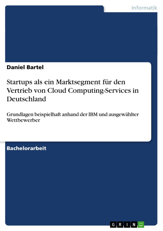 Startups als ein Marktsegment für den Vertrieb von Cloud Co ... - cover