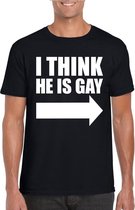 Zwart I think he is gay shirt voor heren 2XL