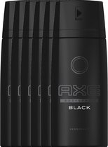 Axe Black For Men - 6 x 150 ml - Deodorant Spray - Voordeelverpakking