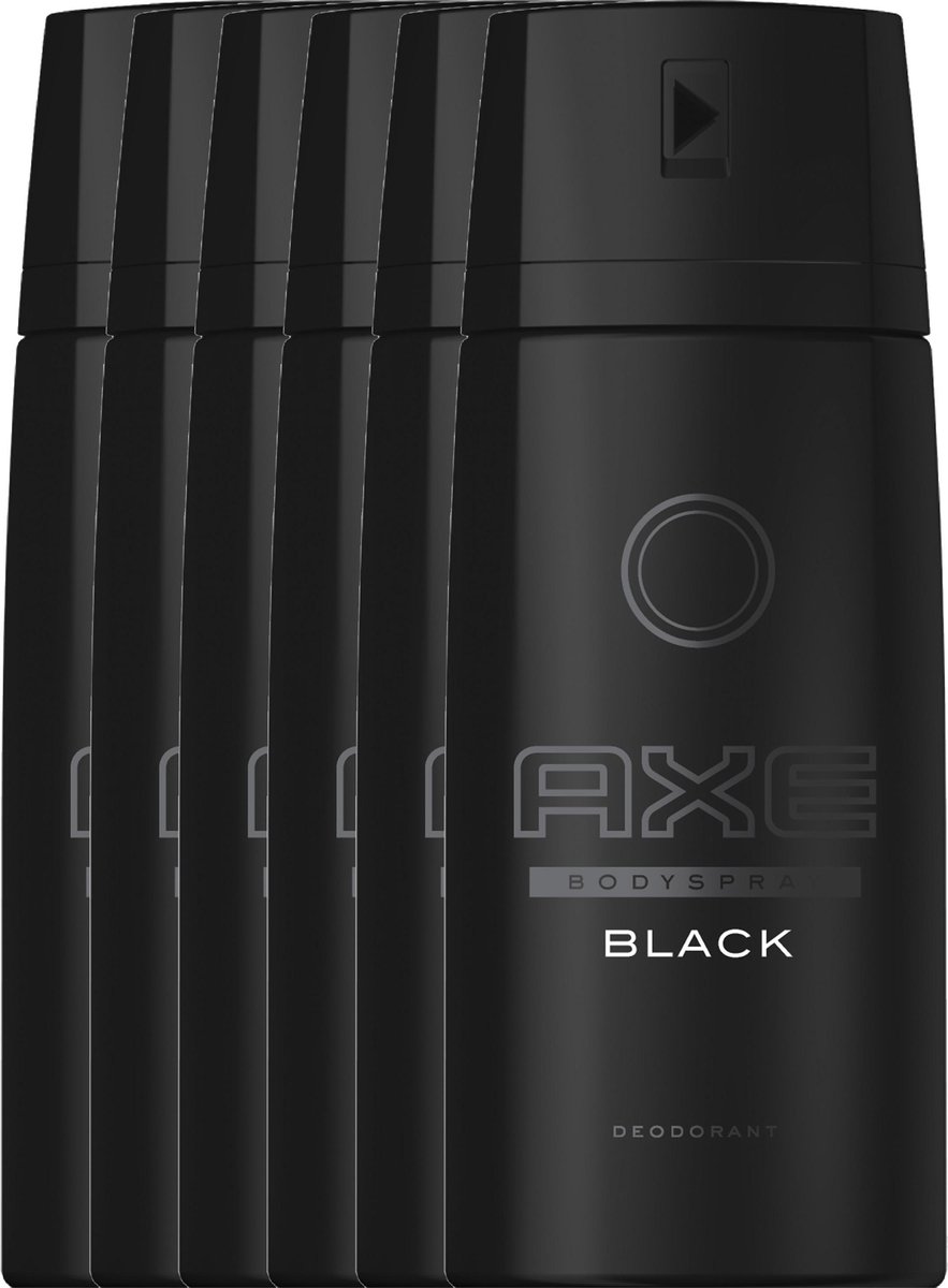 Axe Black For Men 6 x 150 ml Deodorant Spray Voordeelverpakking