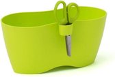 Cosy & Trendy Limes Dublo Kruidenpot Dubbel Met Schaar - Ovaal - 2L3 - 25 cm x 12 cm x 12 cm - Lime