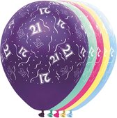 Ballon 21 jaar - metallic - feestballon - 5 stuks