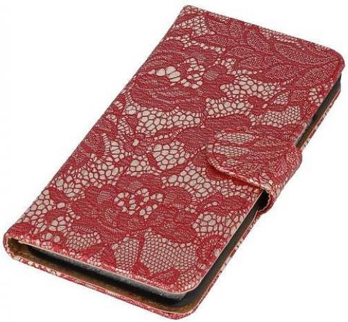 Lace Bookstyle Wallet Case Hoesjes Geschikt voor Huawei P9 Plus Rood