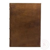 Columbus Bruin Leren Gastenboek / Notitieboek - 100 Vellen (200 Bladzijden)