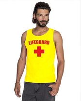 Sexy lifeguard/ strandwacht mouwloos shirt geel heren S