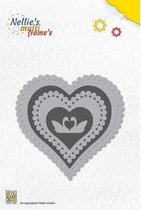 MFD022 snijmal Nellie Snellen - Multi Frame Mal - hart 2 - harten zwanen huwelijk