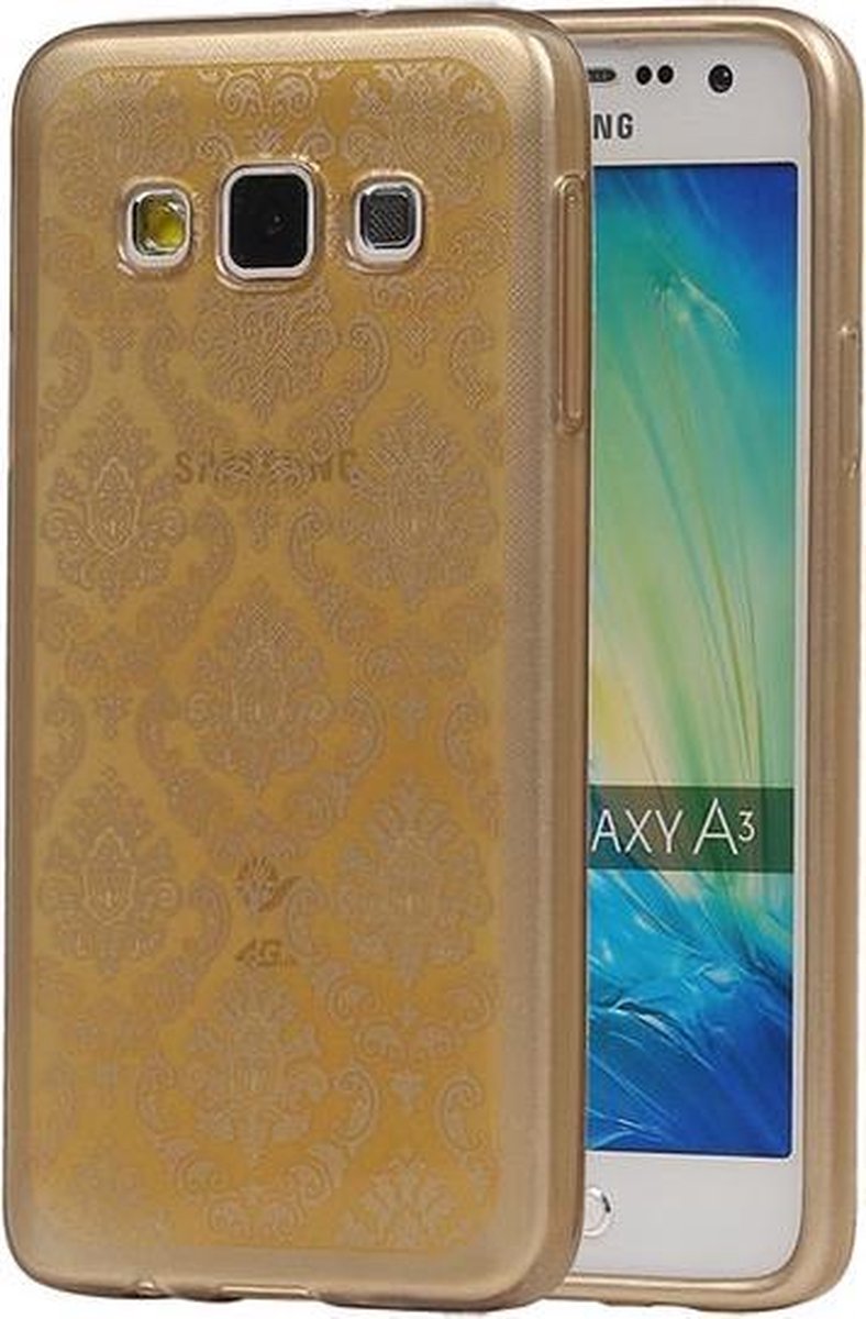 Goud Brocant TPU back case cover hoesje voor Samsung Galaxy A3