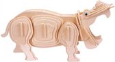 Bouwpakket 3D Puzzel Nijlpaard - hout