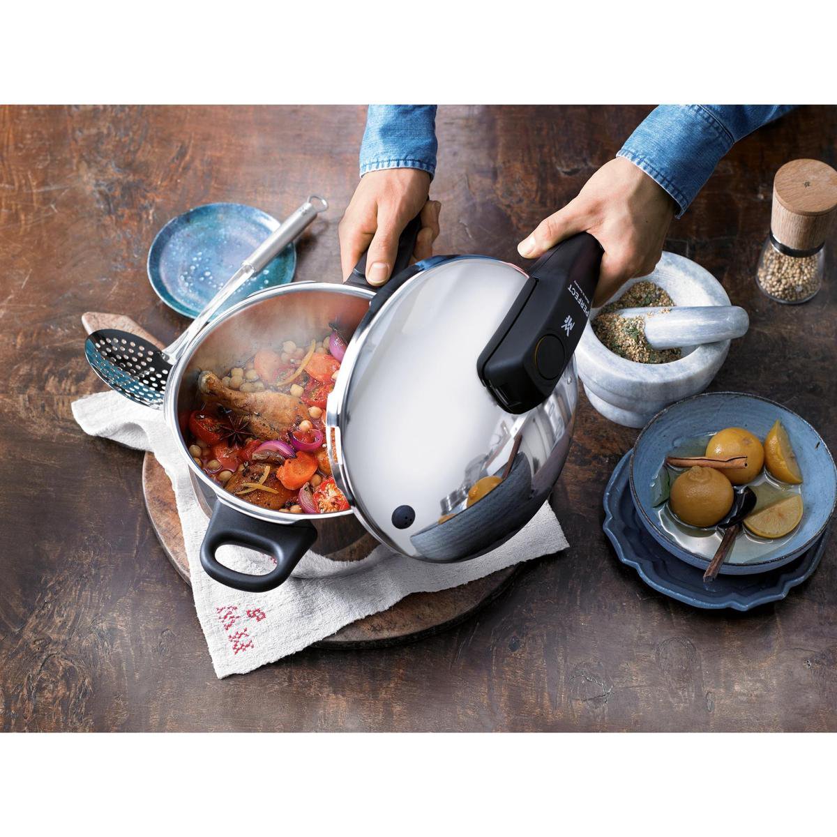 WMF Perfect reserveonderdeel steelgreep, voor snelkookpan 2,5 l, 18 cm, kunststof, vlamvertragend, zwart