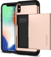 Spigen Slim Armor Card Slot Apple iPhone X Goud