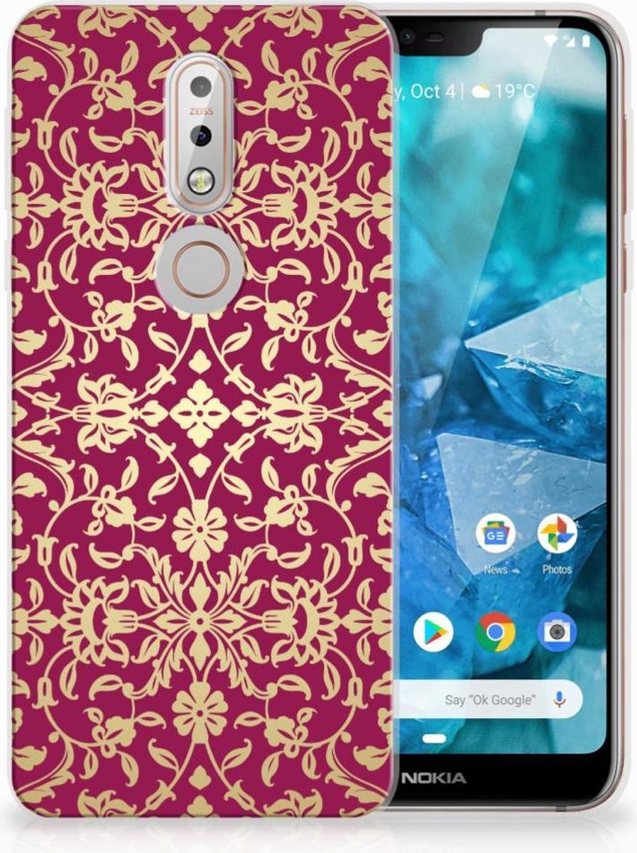Siliconen Hoesje Nokia 7.1 Barok Pink