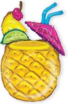 Folieballon Tropische Cocktail - Zomer - Tropisch - Geel - Oranje - Paars - Blauw - Groen - 94 cm