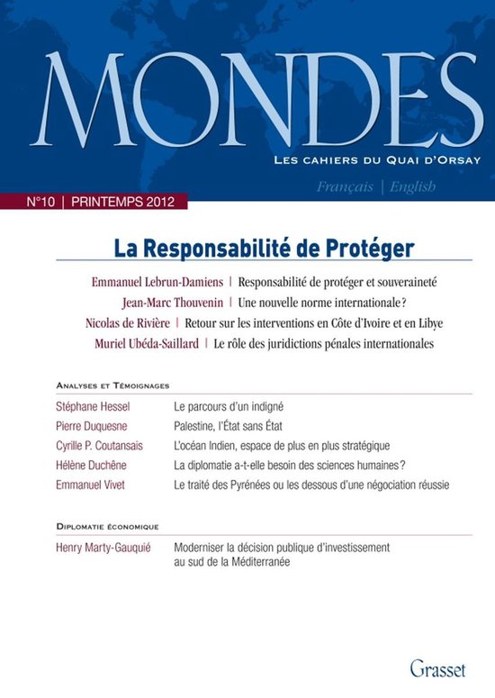 Mondes n°10 Les Cahiers du Quai d'Orsay - cover
