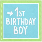 Partydeco - Servetten 1st Birthday Boy, 33x33 cm
