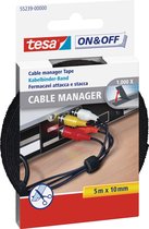 TESA On & Off 55239-00-00 Klittenband kabelbinder Om te bundelen Haak- en lusdeel (l x b) 5000 mm x 10 mm Zwart 1 stuk(