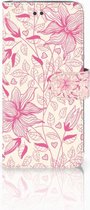 iPhone 7 Plus | 8 Plus Bookcase Hoesje Pink Flowers