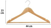 30 Houten Kledinghangers Set Hangers Kleerhanger voor o.a. in een Kledingrek, aan de Kapstok - Broekhanger