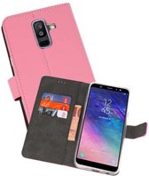Booktype Telefoonhoesjes - Bookcase Hoesje - Wallet Case -  Geschikt voor Samsung Galaxy A6 Plus (2018) - Roze