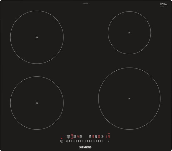 Siemens EX775LYE4E Plaque Noir Intégré Plaque Avec Zone à Induction 4 Zone S