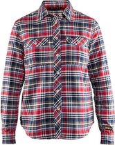 Blåkläder 3209-1137 Dames overhemd flanel Marineblauw/Rood maat L