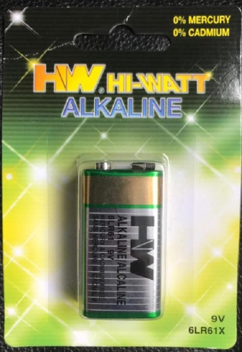 Batterij 9v Alkaline 9 volt batterij