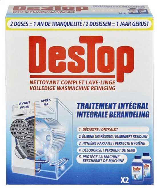 Nettoyant pour machine à laver Destop Traitement intégral 2 x 250 ml |  bol.com