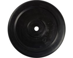 VirtuFit Rubberen gewicht - Halterschijf - Ø 30 mm - 20 kg - Zwart - Krasbestendige Buitenlaag - Sport Gewicht - Bumper Plates - Geschikt voor Fitness, CrossFit & Functional Training