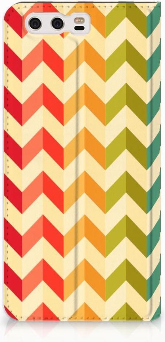 Huawei P10 Plus Hoesje met Magneet Zigzag Multi Color