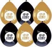 Ballonnen Festive Gold " Hip Hip Hooray " (30ST)