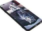 Poezen schaduw tijger siliconen hoesje Geschikt voor iPhone 6(S) Plus