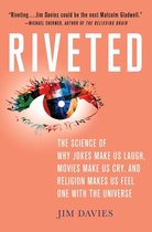 Boek 'RIVETED' met een kleurrijk, abstract oog op de voorkant. Tekst: 'Riveting... Jim Davies could be the next Malcolm Gladwell.'